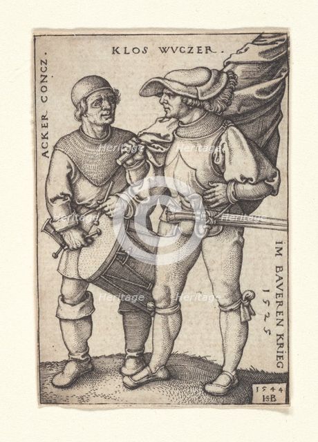 Ensign and drummer in the Peasants' War of 1525, 1544. Creator: Beham, Hans Sebald (1500-1550).