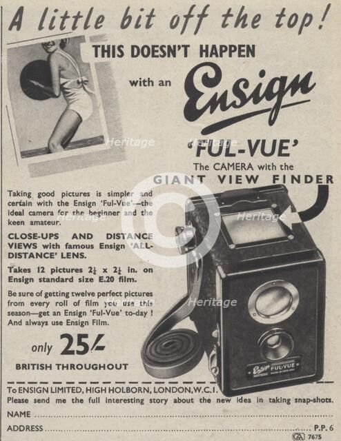 Ensign Cameras, 1939. Artist: Unknown