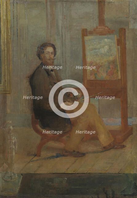 Ensor at his Easel, 1886?. Creator: James Ensor.