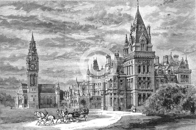 'Eaton Hall, Cheshire -The Principal Entrance and Front', 1886.  Creator: Unknown.