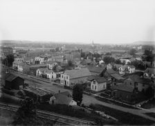 Eau Claire, general view of city, between 1880 and 1899. Creator: Unknown