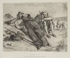 Eaux-Fortes Modernes. Plate 197. Arabes d'Oran (Arabs of Oran), 1833. Creator: Eugene Delacroix