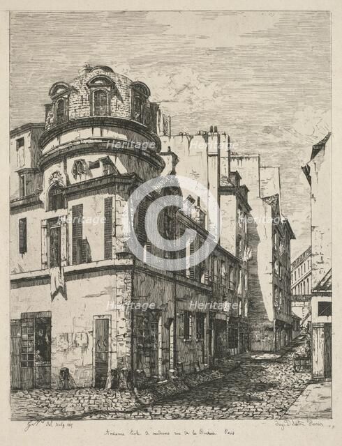 Eaux-Fortes sur le Vieux Paris: Ancienne école de médecine rue de la Bûcherie..., 1865. Creator: Gabrielle-Marie Niel (French, 1840-1894); Published by Cadart, Printed by Auguste Delatre.