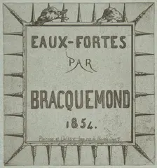 Eaux-fortes par Bracquemond, 1854. Creator: Pierron et Delâtre