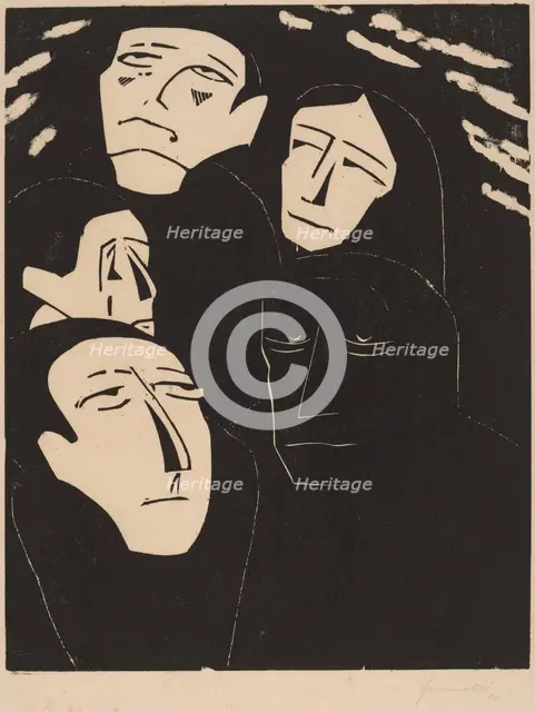 Eavesdropping, 1919-1920. Creator: Walter Gramatté.