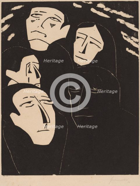 Eavesdropping, 1919-1920. Creator: Walter Gramatté.