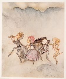 Each one, tripping on his toe, will be here with mop and mow, illustration from The Tempest 1926