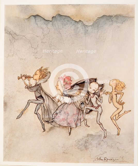 Each one, tripping on his toe, will be here with mop and mow, illustration from 'The Tempest', 1926.