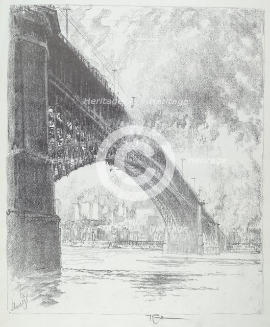 Eads Bridge, St. Louis, 1919. Creator: Joseph Pennell.