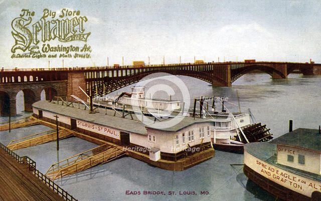 Eads Bridge, St Louis, Missouri, USA, 1912. Artist: Unknown
