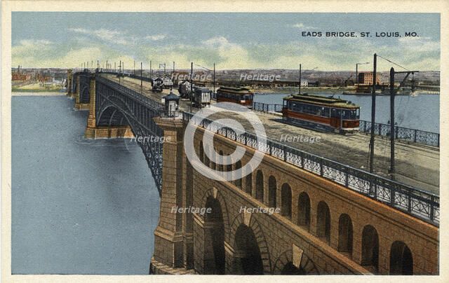 Eads Bridge, St Louis, Missouri, USA, 1915. Artist: Unknown