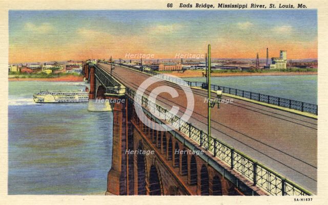 Eads Bridge, St Louis, Missouri, USA, 1935. Artist: Unknown