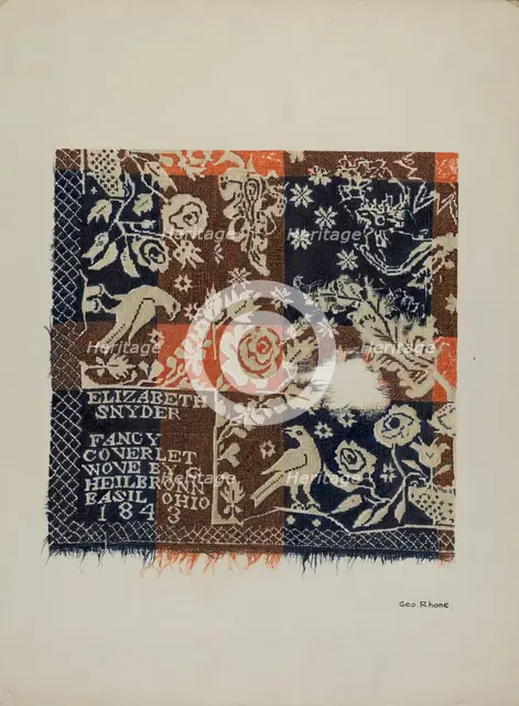 Eagle Coverlet, c. 1938. Creator: George E. Rhone.