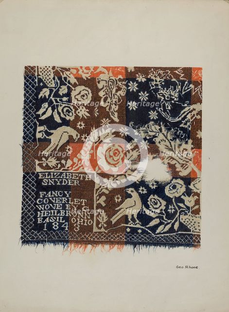 Eagle Coverlet, c. 1938. Creator: George E. Rhone.