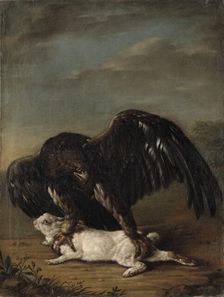 Eagle Catching a Hare, 1779. Creator: Johann Friedrich Grooth