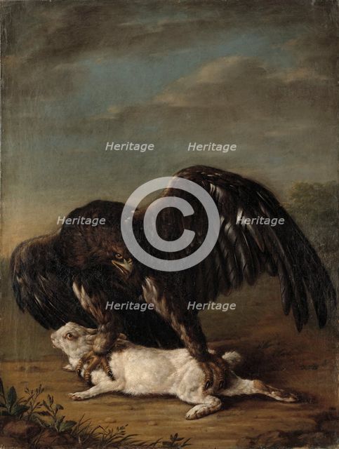 Eagle Catching a Hare, 1779. Creator: Johann Friedrich Grooth.