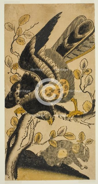 Eagle and Monkey, c. 1725. Creator: Nishimura Shigenaga.
