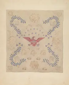 Eagle and Stars Bedspread, 1935/1942. Creator: Marian Curtis Foster