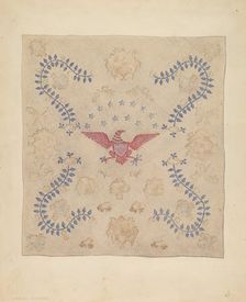 Eagle and Stars Bedspread, 1935/1942. Creator: Marian Curtis Foster