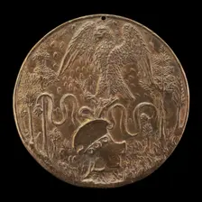 Eagle and Strozzi Shield in a Meadow [reverse], 1489. Creator: Unknown