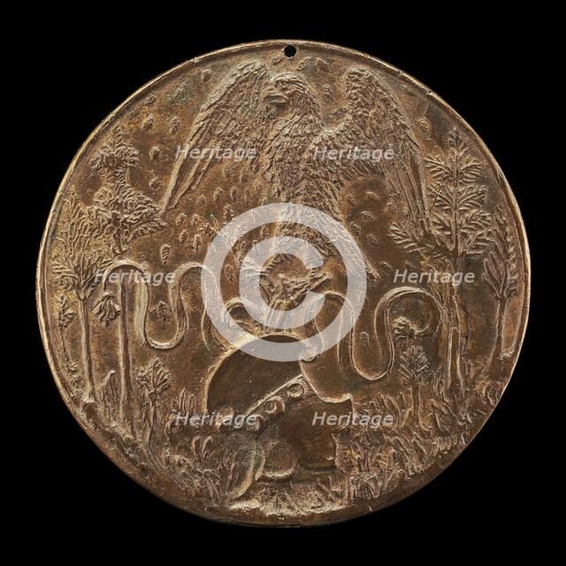 Eagle and Strozzi Shield in a Meadow [reverse], 1489. Creator: Unknown.