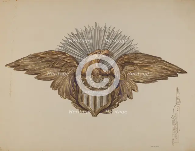 Eagle Emblem, c. 1938. Creator: Eva Wilson.