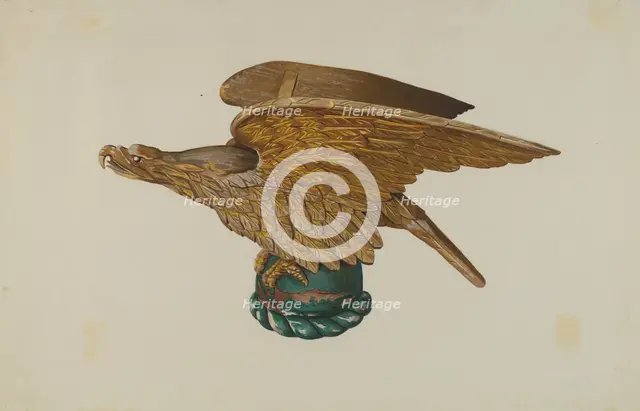 Eagle from Tugboat Wheelhouse, c. 1939. Creator: John W Kelleher.