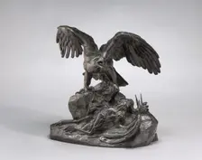 Eagle Holding a Heron, model n.d., cast c. 1857/1873. Creator: Antoine-Louis Barye