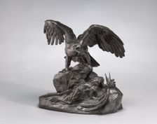 Eagle Holding a Heron, model n.d., cast c. 1857/1873. Creator: Antoine-Louis Barye