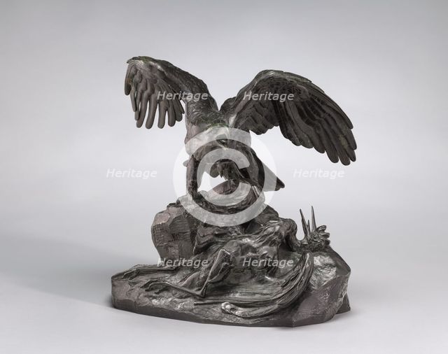 Eagle Holding a Heron, model n.d., cast c. 1857/1873. Creator: Antoine-Louis Barye.