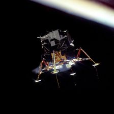 Eagle In Lunar Orbit, 1969. Creator: Michael Collins