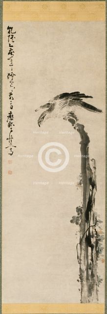 Eagle on a Tree Trunk, 1755. Creator: Huang Shen (Chinese, 1687-1772).
