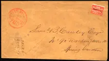 Eagle Post local stamp on cover, c. 1850. Creator: Unknown