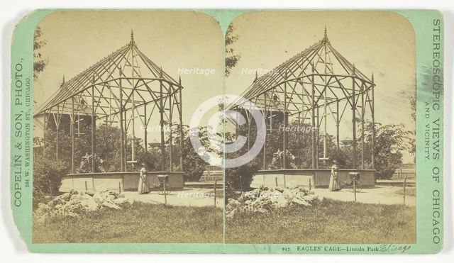 Eagle's Cage, Lincoln Park, Chicago, c. 1873.  Creator: Copelin & Son.