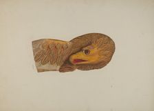 Eagle Woodcarving, c. 1939. Creator: Willard Hazen