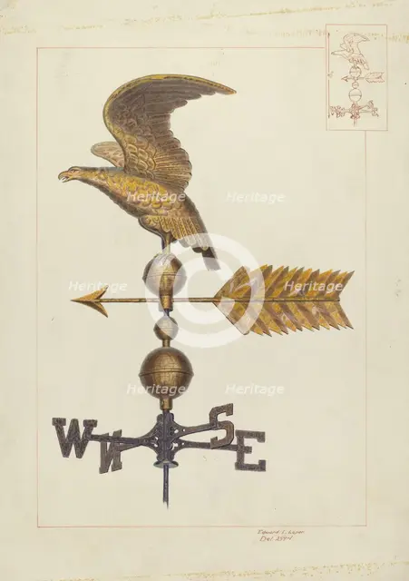 Eagle Weather Vane, c. 1938. Creator: Edward L Loper.