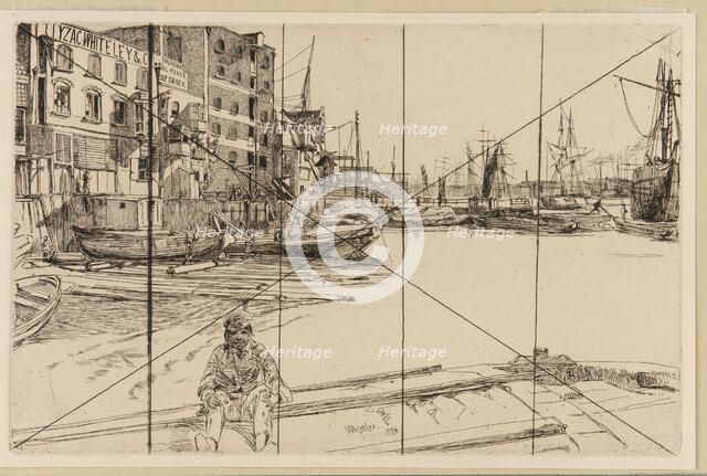 Eagle Wharf (Tyzac Whiteley and Co.), 1859. Creator: James Abbott McNeill Whistler.