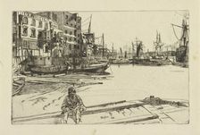 Eagle Wharf (Tyzac Whiteley and Co.), 1859. Creator: James Abbott McNeill Whistler