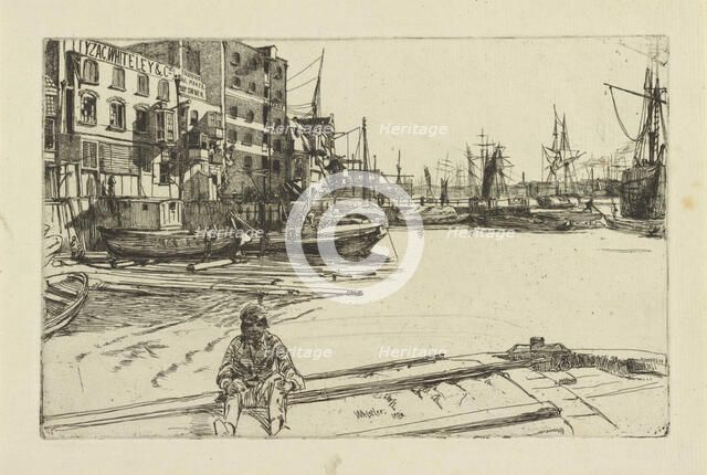 Eagle Wharf (Tyzac Whiteley and Co.), 1859. Creator: James Abbott McNeill Whistler.