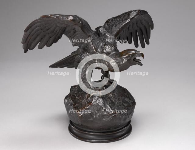 Eagle with Wings Outstretched and Open Beak, model date unknown, cast after 1862. Creator: Antoine-Louis Barye.