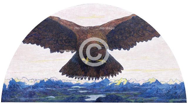 Eagle with Engadine landscape, 1898. Creator: Giacometti, Giovanni (1868-1933).