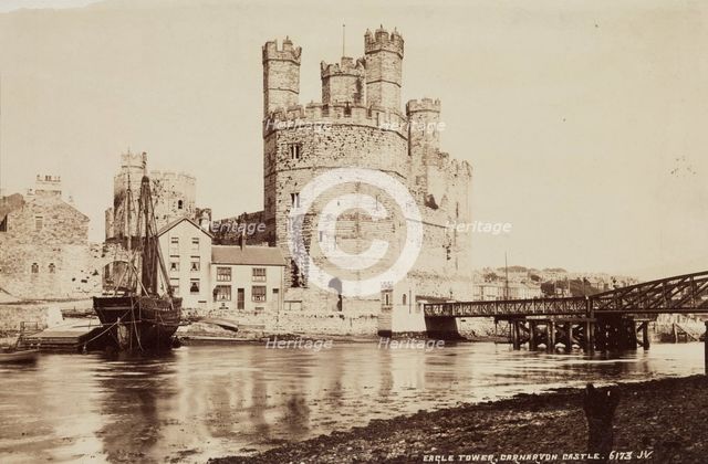 Eagle Tower, Caernarvon Castle, between 1870 and 1880. Creator: James Valentine.