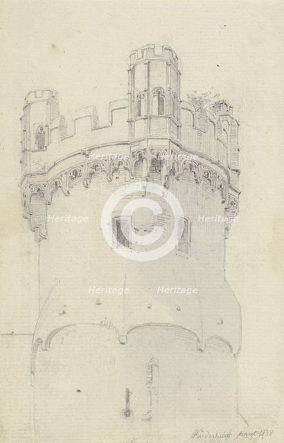 Eagle Tower in Rudesheim, 1838. Creator: Carl Theodor Reiffenstein.