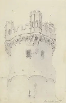 Eagle Tower in Rudesheim, 1838. Creator: Carl Theodor Reiffenstein