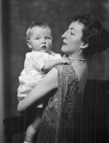 Eames, Claire [i.e. Clare], and baby, portrait photograph, 1926 Feb. 11. Creator: Arnold Genthe