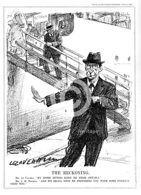 Eamon De Valera declining the opportunity to attend the Ottawa Conference, 1932. Artist: Leonard Raven-Hill