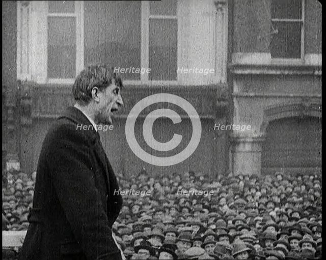 Eamon De Valera Giving an Impassioned Speech to Crowds in the Irish Free State, 1922. Creator: British Pathe Ltd.