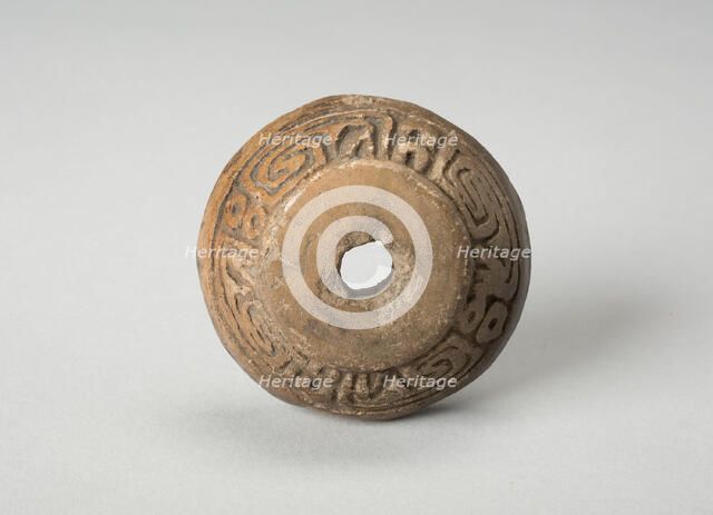 Ear Ornament or Spindle Whorl with Modeled Design, A.D. 1450/1521. Creator: Unknown.