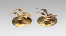 Ear Ornaments with Ibis, A.D. 1200/1450. Creator: Unknown