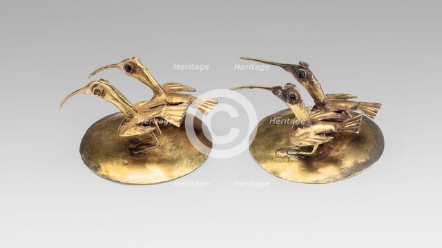 Ear Ornaments with Ibis, A.D. 1200/1450. Creator: Unknown.